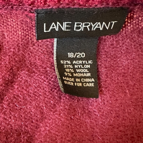 *LANE BRYANT* Plus Maroon Open Front Cardigan Sweater Size 18-20 - Picture 2 of 7